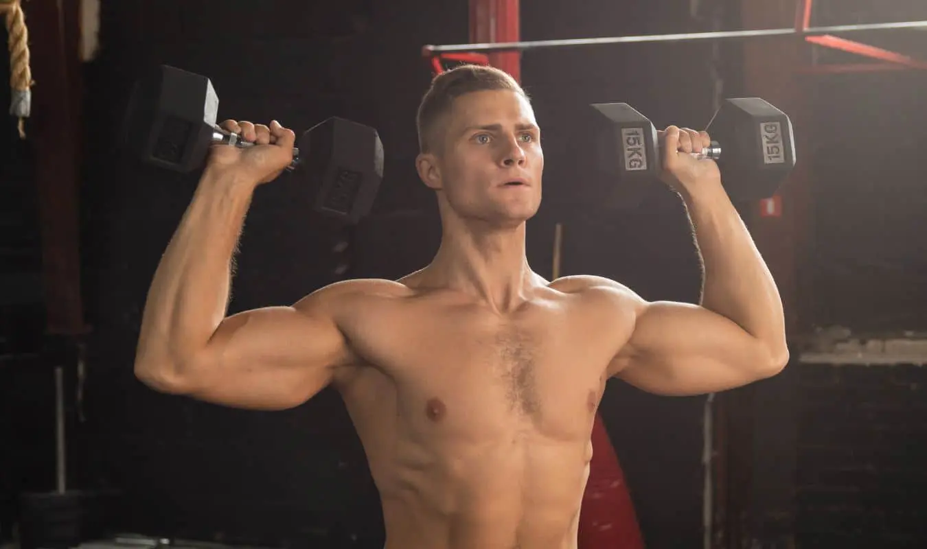 Man doing shoulder press