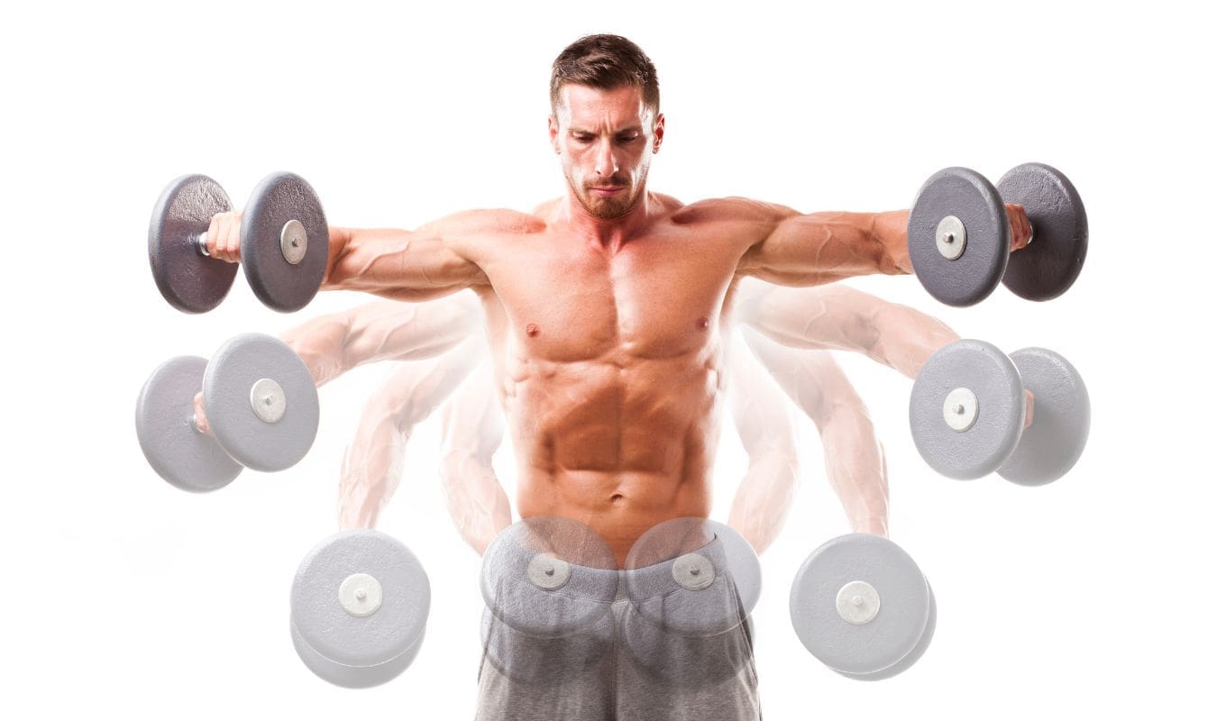 Man doing concentration curls